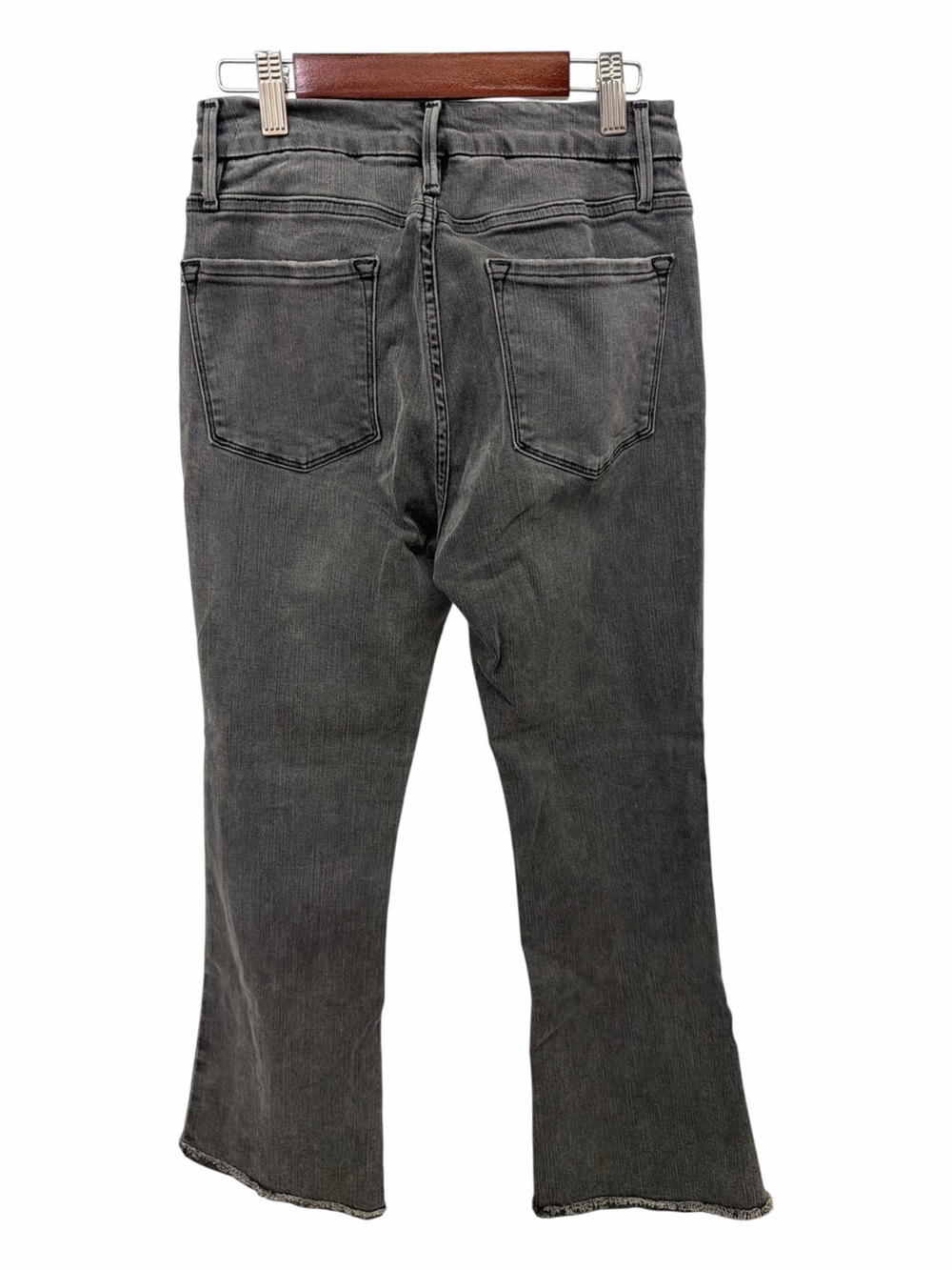 FRAME Le Crop Mini Bootcut Jeans 27 Gray Raw Hem Cropped Stretch Denim - Picture 3 of 7
